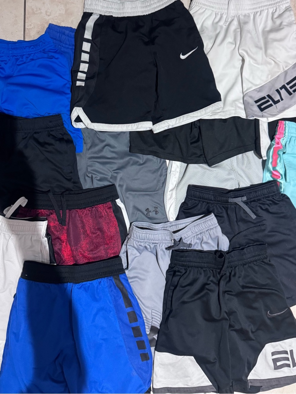 15 sets of boys medNike Kids Athletic Shorts Mix - Black, Blue, Gray, White, Red